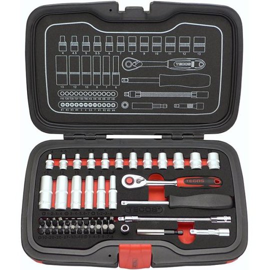 Tecos 34501048 Hylsysarja 48 osaa, 1/4"