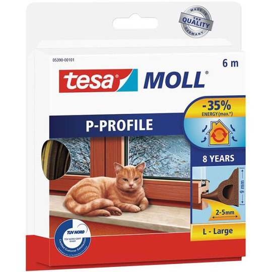 Tesa P-list 05390-00101-00 Kuminen tiivistenauha EPDM, 6 m, 9 mm x 5.5 mm
