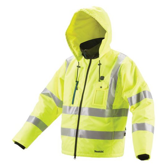 Makita DCJ206ZS Lämpötakki 18 V, High Visibility Koko S