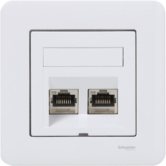 Schneider Electric WDE002438 Modulaarinen pistorasia täyspeitelevyllä Kalteva