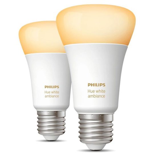 Philips Hue White Ambiance LED-valo 8.5W, E27, 2 kpl/pakkaus