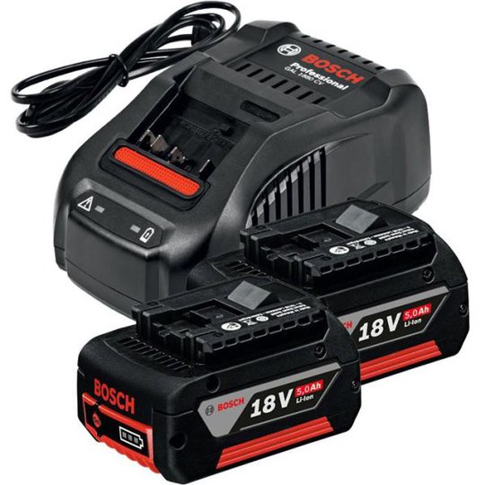 Bosch GAL 1880 CV 2st 18V 5,0Ah Latauspaketti 2 kpl 18V:n 5,0 Ah:n litiumioniakkuja