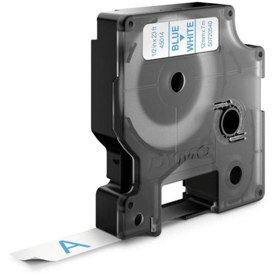 DYMO Standard D1 Teippi 12mm Sininen teksti, valkoinen pohja