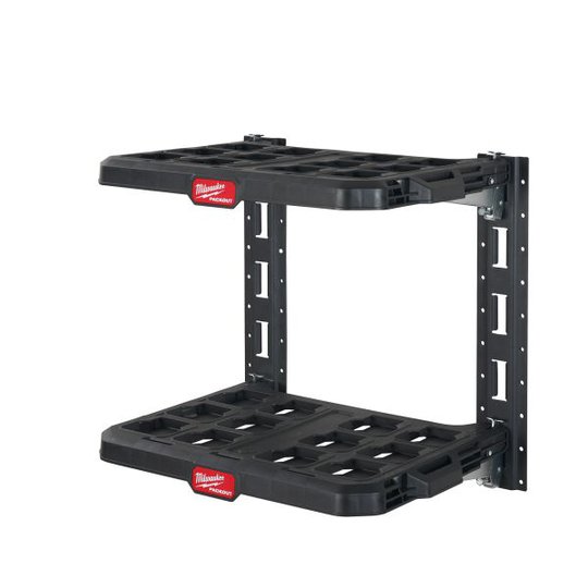 Milwaukee PACKOUT RACKING SYSTEM KIT Hyllyjärjestelmä 2 hyllyä ja asennuskiskot
