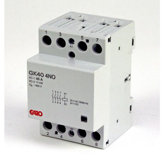 Garo GK40 4NO AC/DC Kontaktori 40 A, 4 sulkeutuvaa kontaktoria 24 V