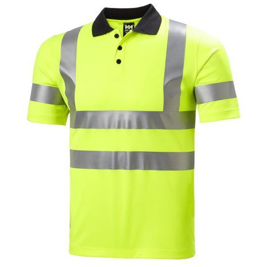 Helly Hansen Workwear Addvis Polo Pikeepaita huomioväri, keltainen, joustava heijastin XS